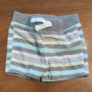 Jumping Beans Gray and Blue Striped Baby Shorts